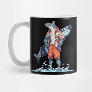 Meh Hawaiian Anime Shark Surfer Mug